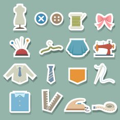 Sewing equipment icons N2
