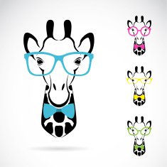 Vector image of a giraffe glasses N2