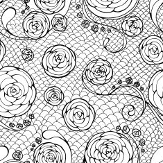 black lace seamless pattern N3