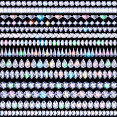 set of shining borders precious stones