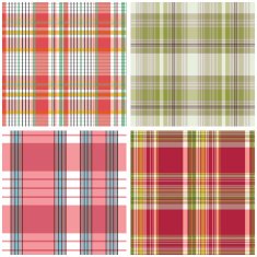 Vector tartan textile texture set N3