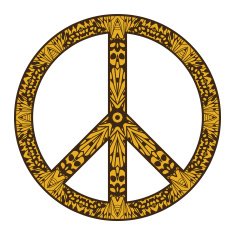 International peace symbol isolated on white