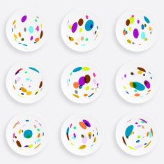 set of abstract color plate pattern for design N5