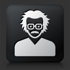 Black Square Button with Male Face Icon N41