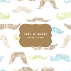 Fun silhouette mustaches frame seamless pattern background