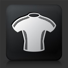 Black Square Button with T-Shirt