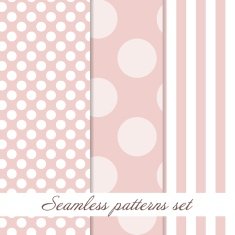 Set Seamless polka dot vintage pattern