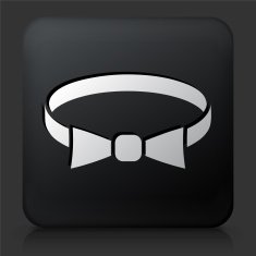 Black Square Button with Bow Tie Icon