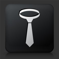 Black Square Button with Tie Icon