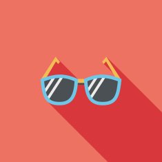 Sunglasses flat icon with long shadow N38