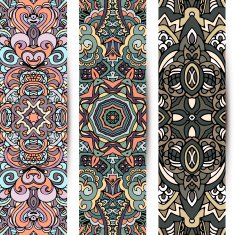 Ethnic tribal abstract banner vertical N2