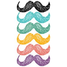 Hipster mustache flat icons set vector N2
