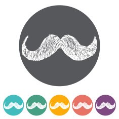 Hipster mustache flat icons set vector N4