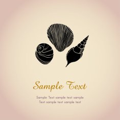 Illustration with stylized graphic seashells