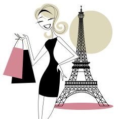 Girl shopping in Paris