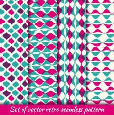 Set of Vintage seamless pattern Vector EPS10
