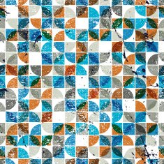 Old scratched and spotted mosaic seamless background vector ret