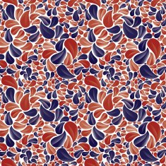 Seamless beautiful floral background in red and blue colors