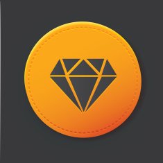 Diamond button clean vector