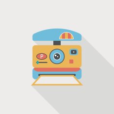 camera flat icon with long shadow N55