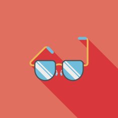 Sunglasses flat icon with long shadow N39