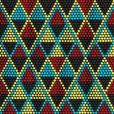 African beaded ornament Seamless vector pattern Hand-drawn