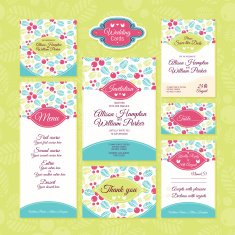 Set of wedding cards