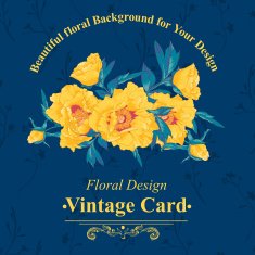 Vintage greeting card with blooming flowers N6