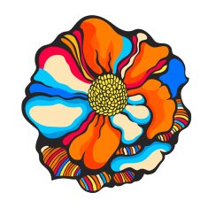 colorful illustration flowers in simple background N10
