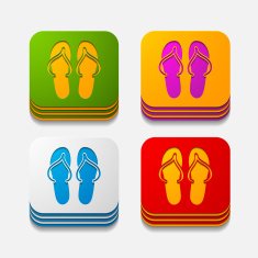 square button slippers N19