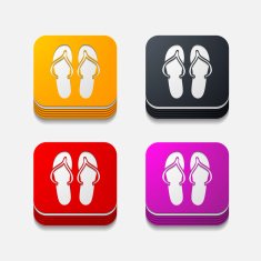 Square button slippers N21 free image download