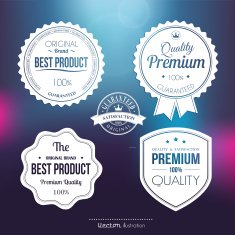 Set of retro stamp tag label badge on color background N4