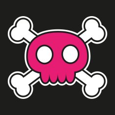 Pink skull with crossbones N3