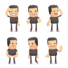 set of bad guy character in different poses N14