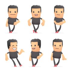 set of bad guy character in different poses N15
