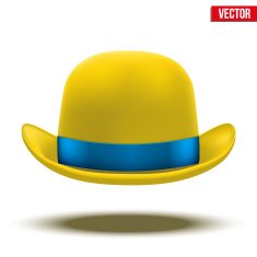 Yellow bowler hat on a white background vector