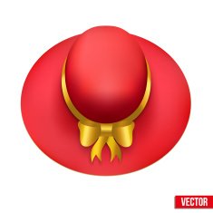Vintage red Fashion Hat Vector Illustration