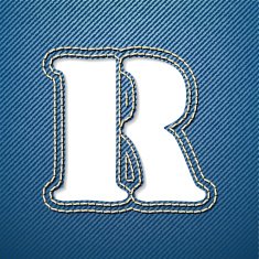 Denim jeans letter R