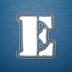 Denim jeans letter E