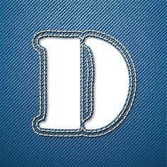 Denim jeans letter D