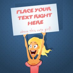 Sexy girl with text board