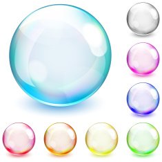 Multicolored opaque spheres