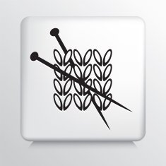 Square Icon With Fashion Kitting Needles