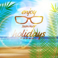 Seaside view poster with Sun glasses N7