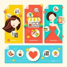 flat design concept illustration for beauty and shopping