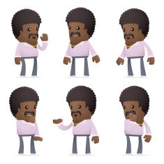 set of disco man character in different poses N23