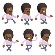 set of disco man character in different poses N25