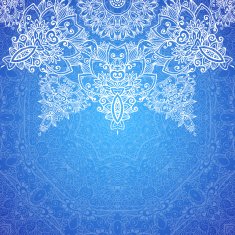 Blue ornate vintage wedding card background