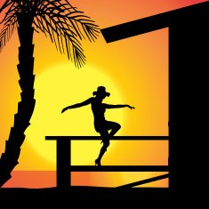 Vector silhouette girls N4