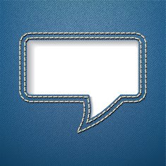 Speech bubble on jeans background